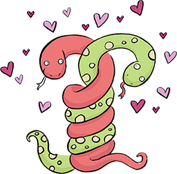 Deux serpents qui s'enlassent