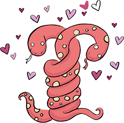 Deux serpents qui s'enlassent