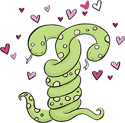 Deux serpents qui s'enlassent